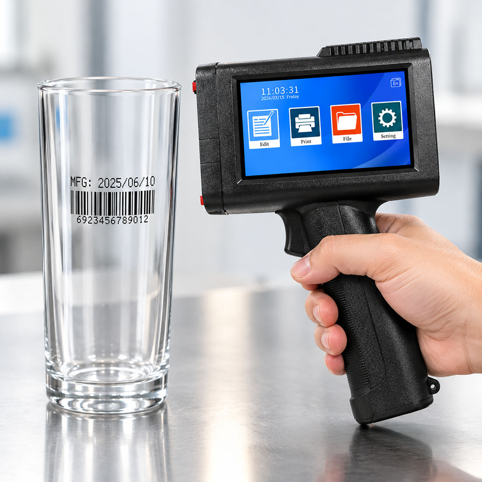 ZM-C13 12.7mm Handheld Inkjet  - đánh giá và giá Barcode Printer